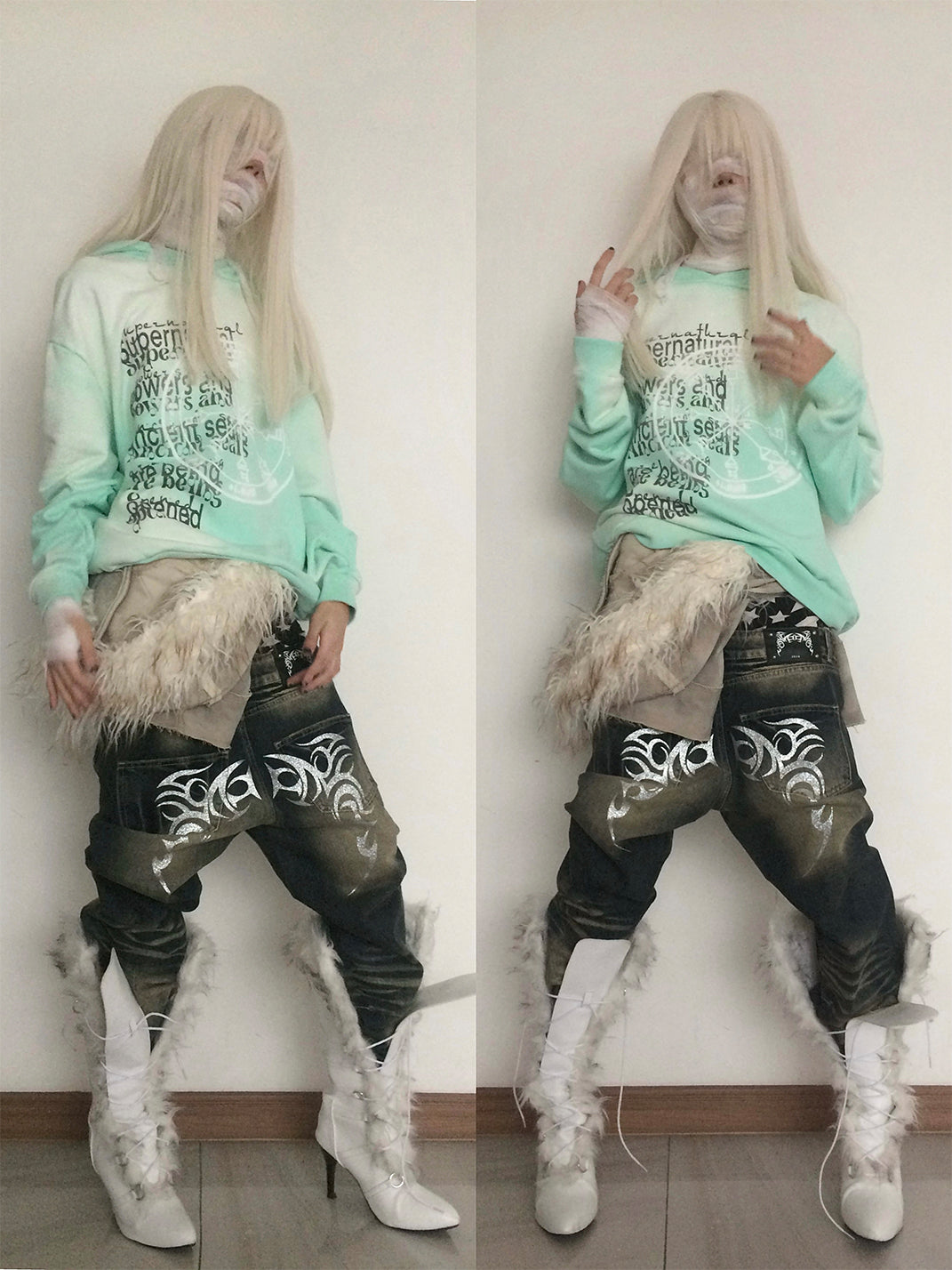 Embroidered Graphic Oversized Hoodie - View 5