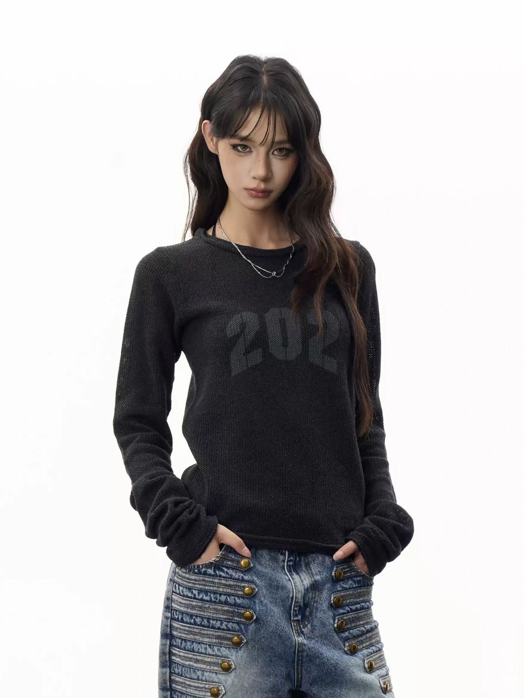 Charcoal 202 Tonal Long-Sleeve Tee — product view 2