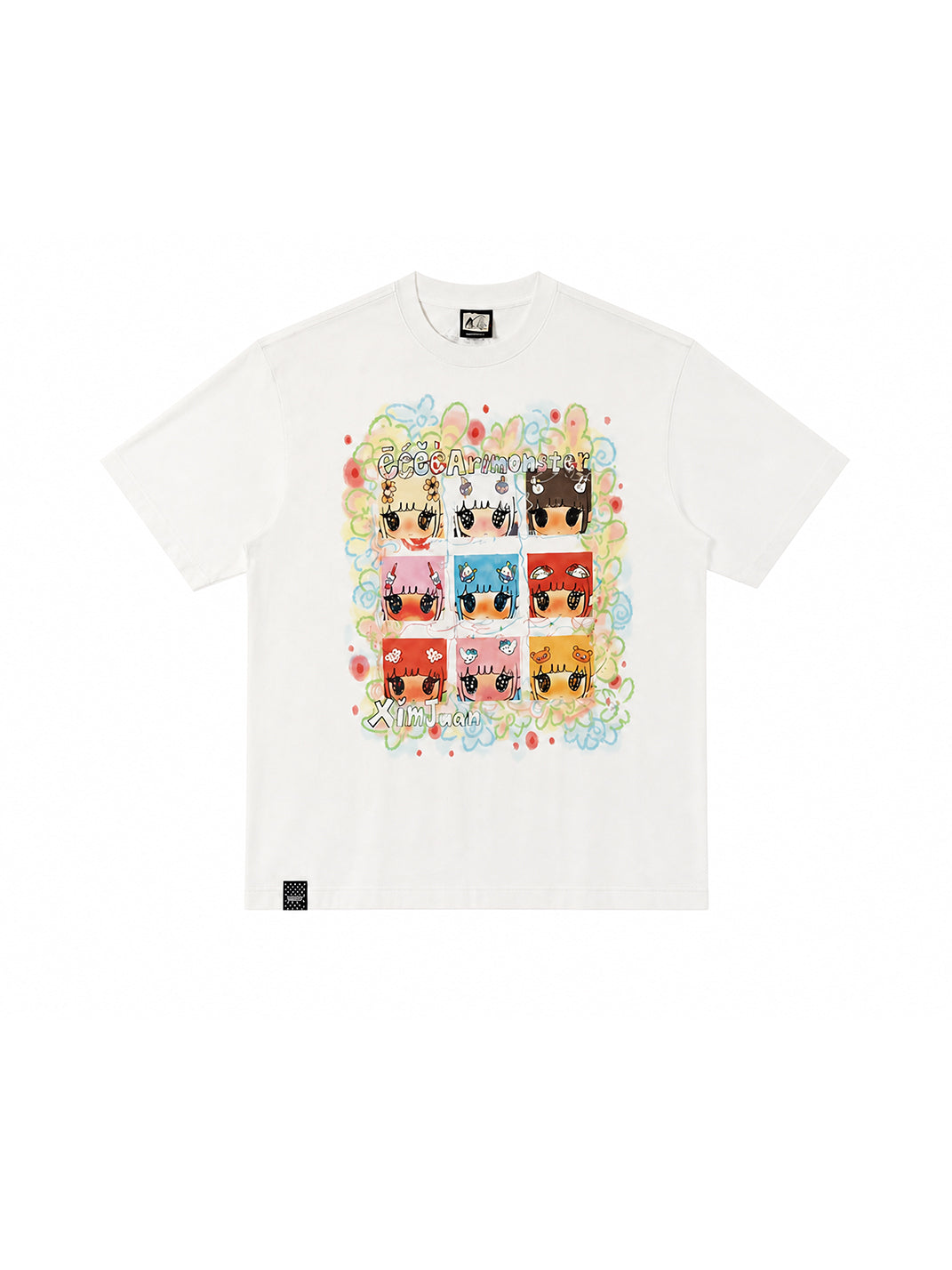 Cartoon Portrait Grid Tee — product view 1