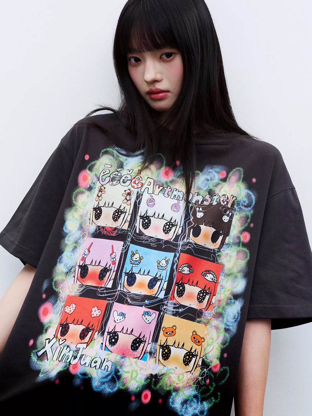 Cartoon Portrait Grid Tee — product view 7