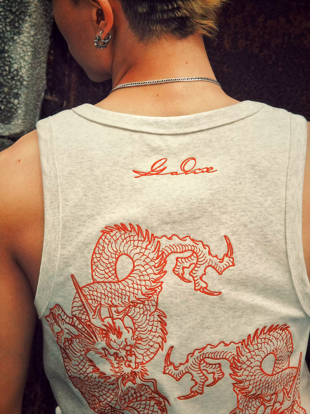 Twin-Dragon Cotton Tank — product view 6