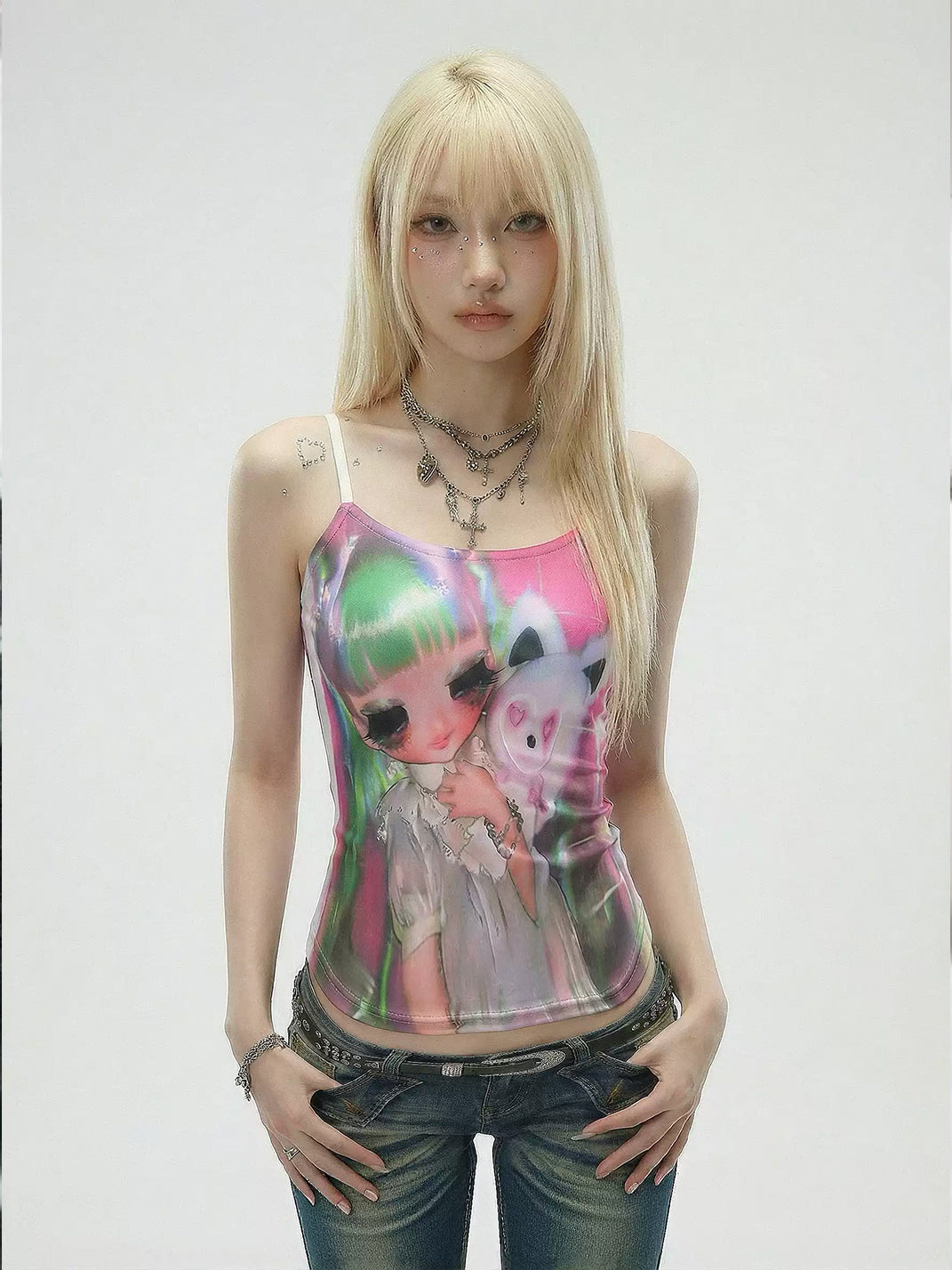 Green-Haired Doll Graphic Cami — product view 3