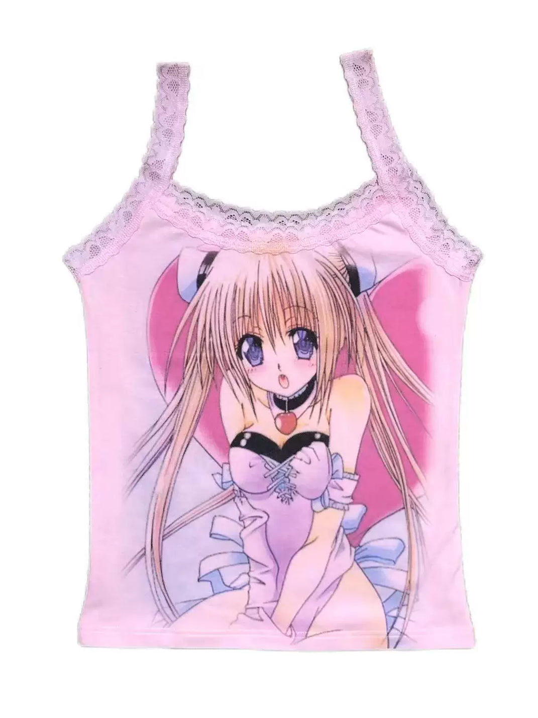 Pink Portrait Lace-Edge Cotton Cami — product view 1