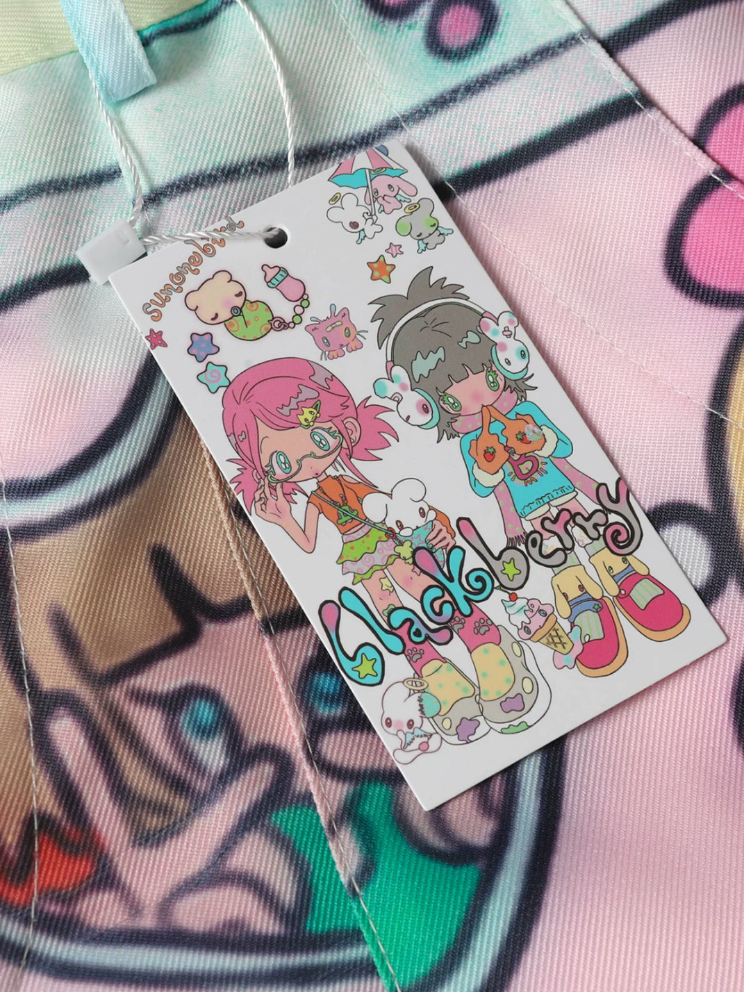 Pastel Doodle Wide-Leg Cargo Pants — product view 5