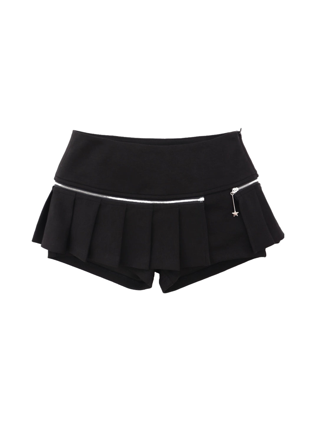 Zip-Off Pleated Panel Mini Skort — product view 1