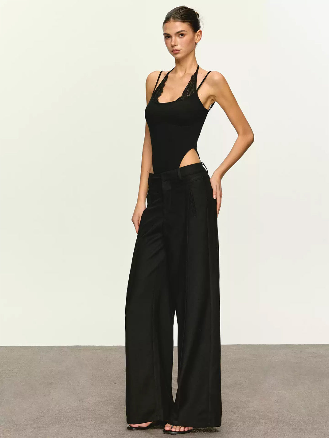 Lace-Edge Cutout Halter Bodysuit — product view 5