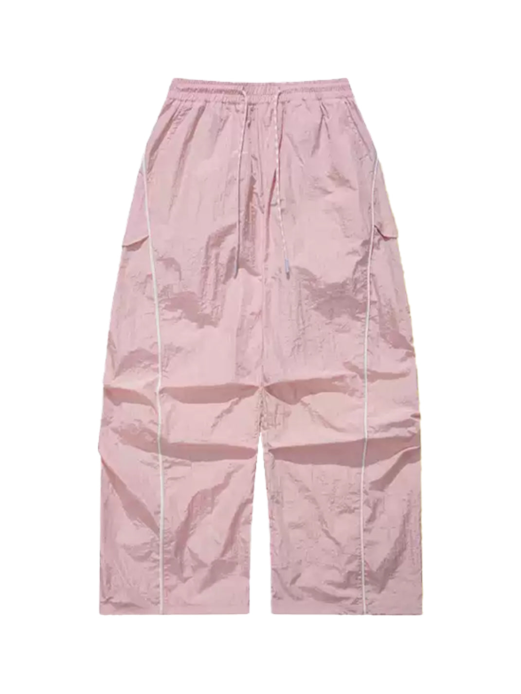 Crinkle Mesh Side-Piped Drawstring Pants — product view 1