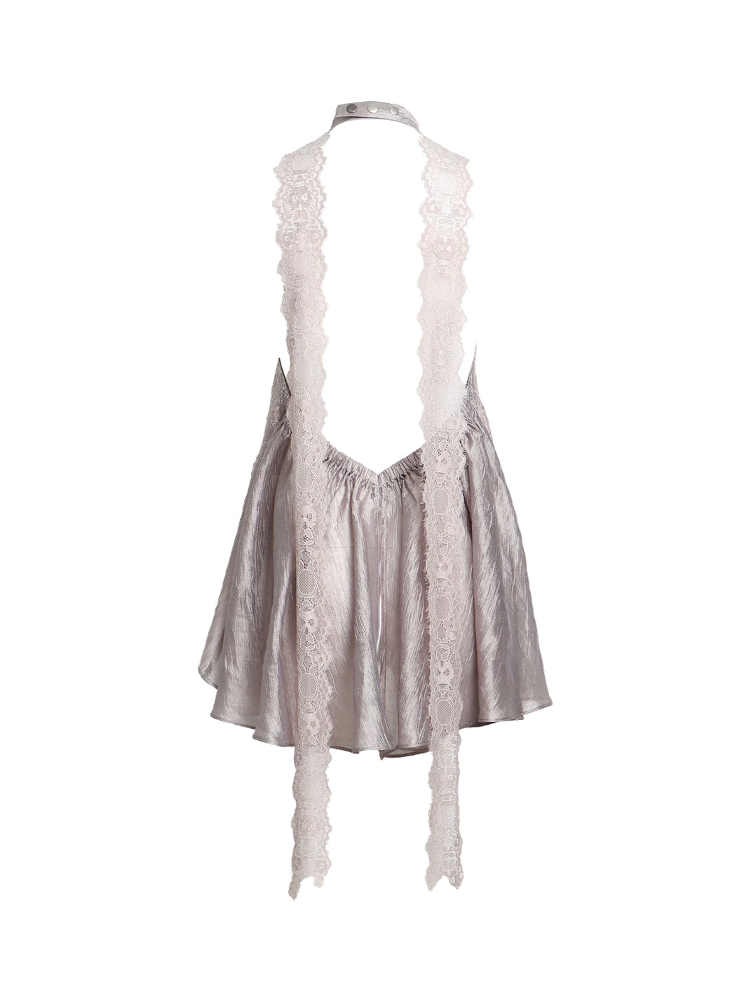 Lace-Tie Open-Back Draped Halter — product view 11