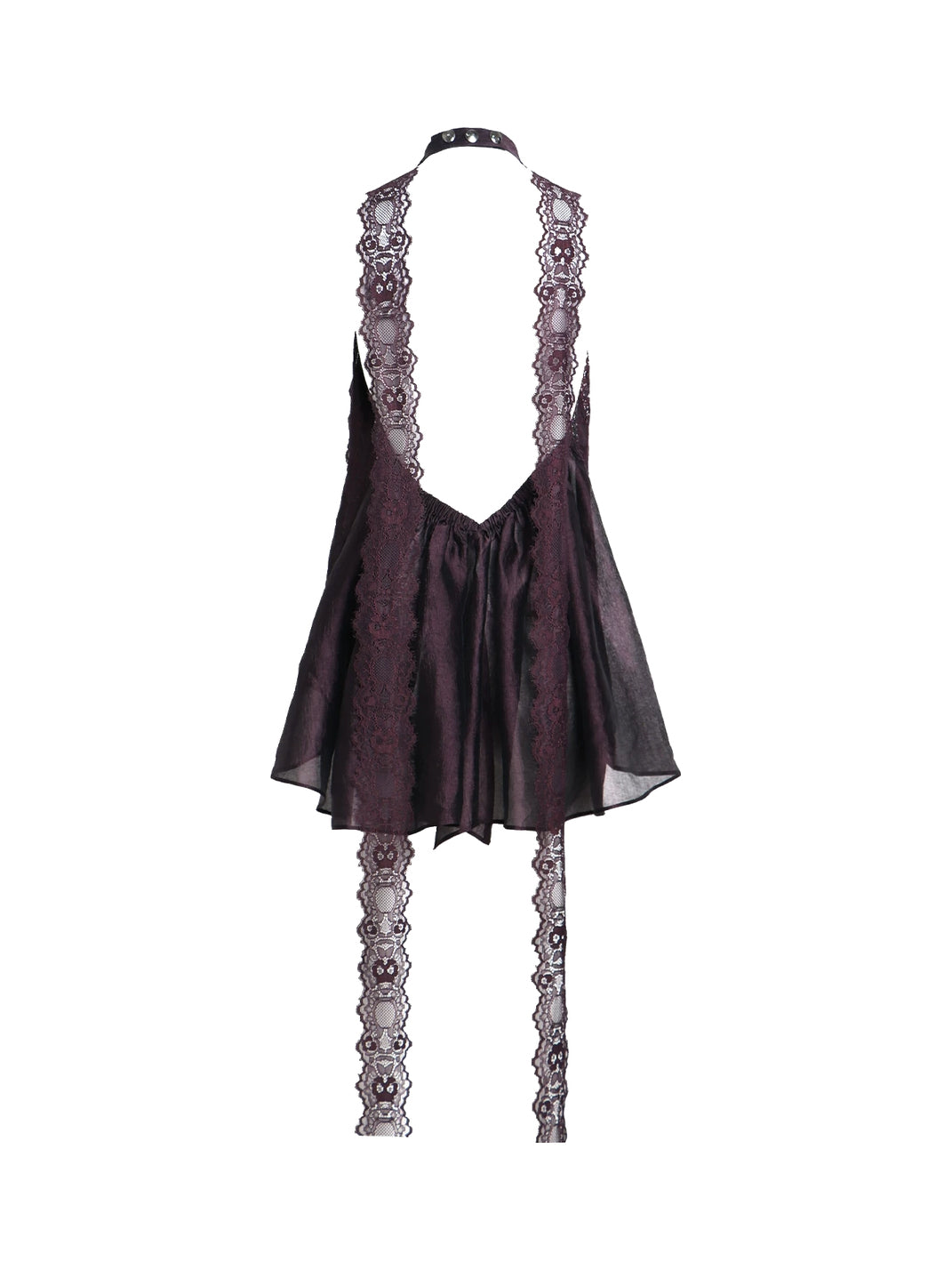 Lace-Tie Open-Back Draped Halter — product view 6