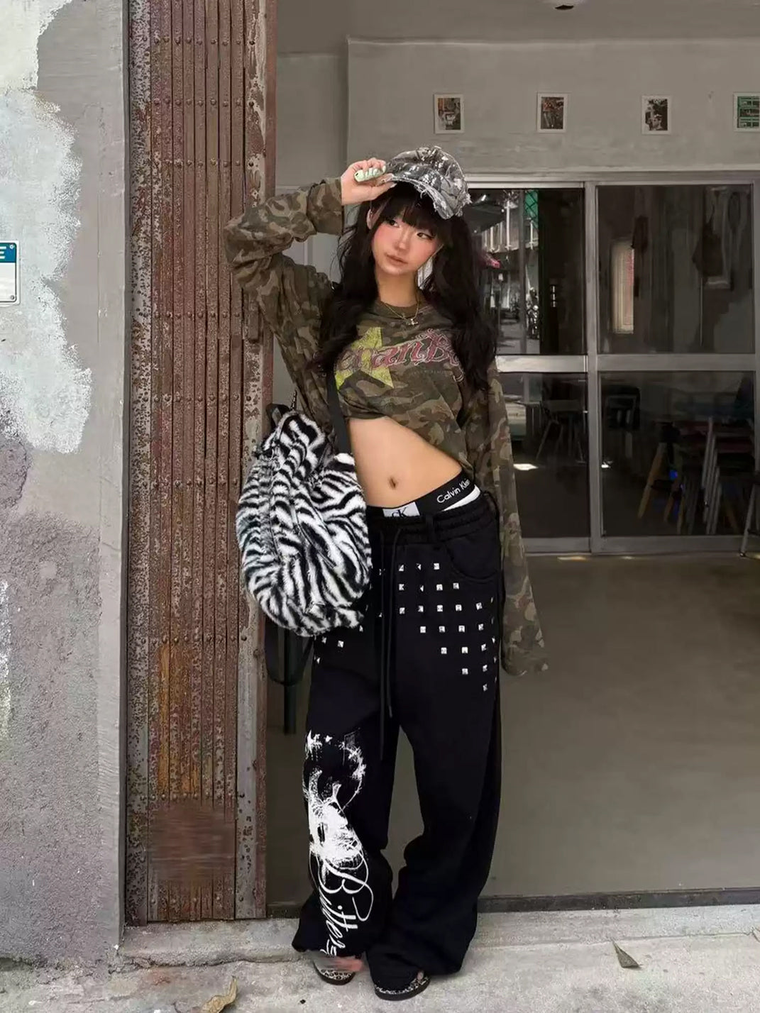 Pyramid-Stud Graphic Drawstring Sweatpants — product view 3