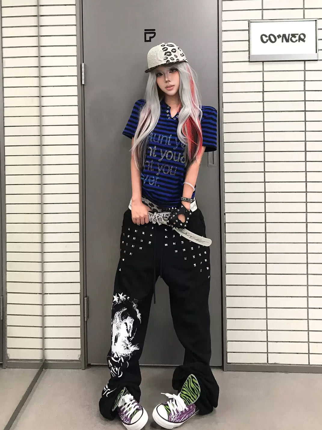 Pyramid-Stud Graphic Drawstring Sweatpants — product view 4