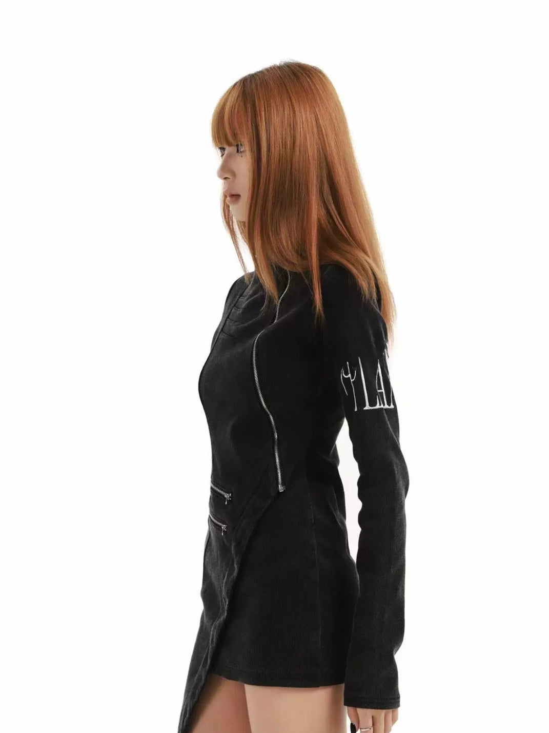 Asymmetric Zip-Detail Mini Dress — product view 5