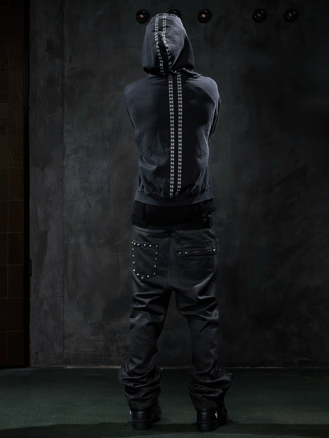 Fang Graphic Studded Zip Hoodie — product view 4