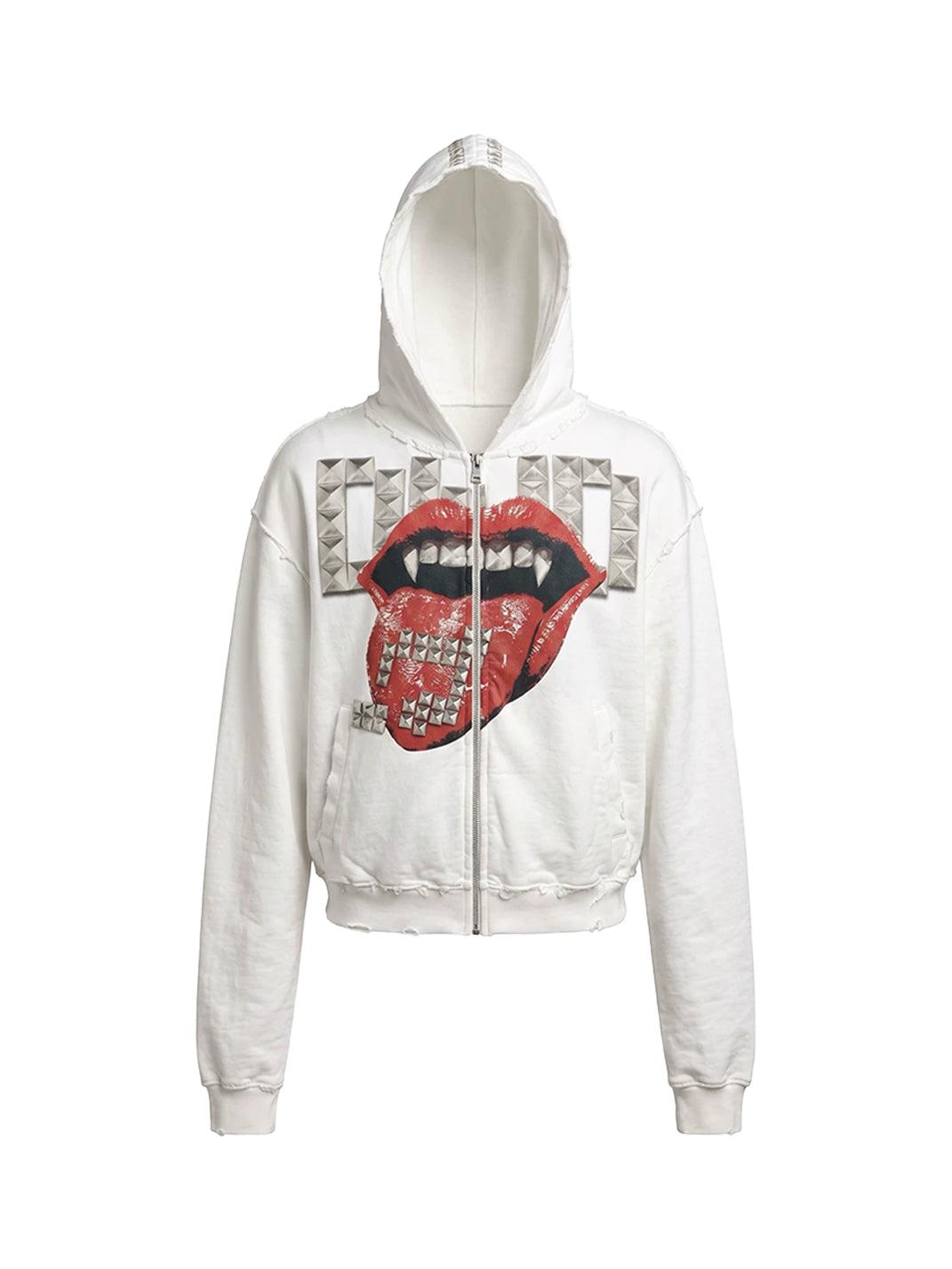 Fang Graphic Studded Zip Hoodie — product view 6