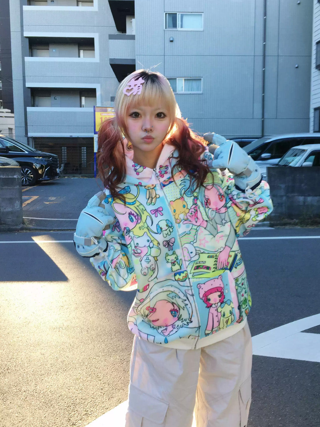 Cartoon Parade Ear-Hood Zip Jacket — view 3