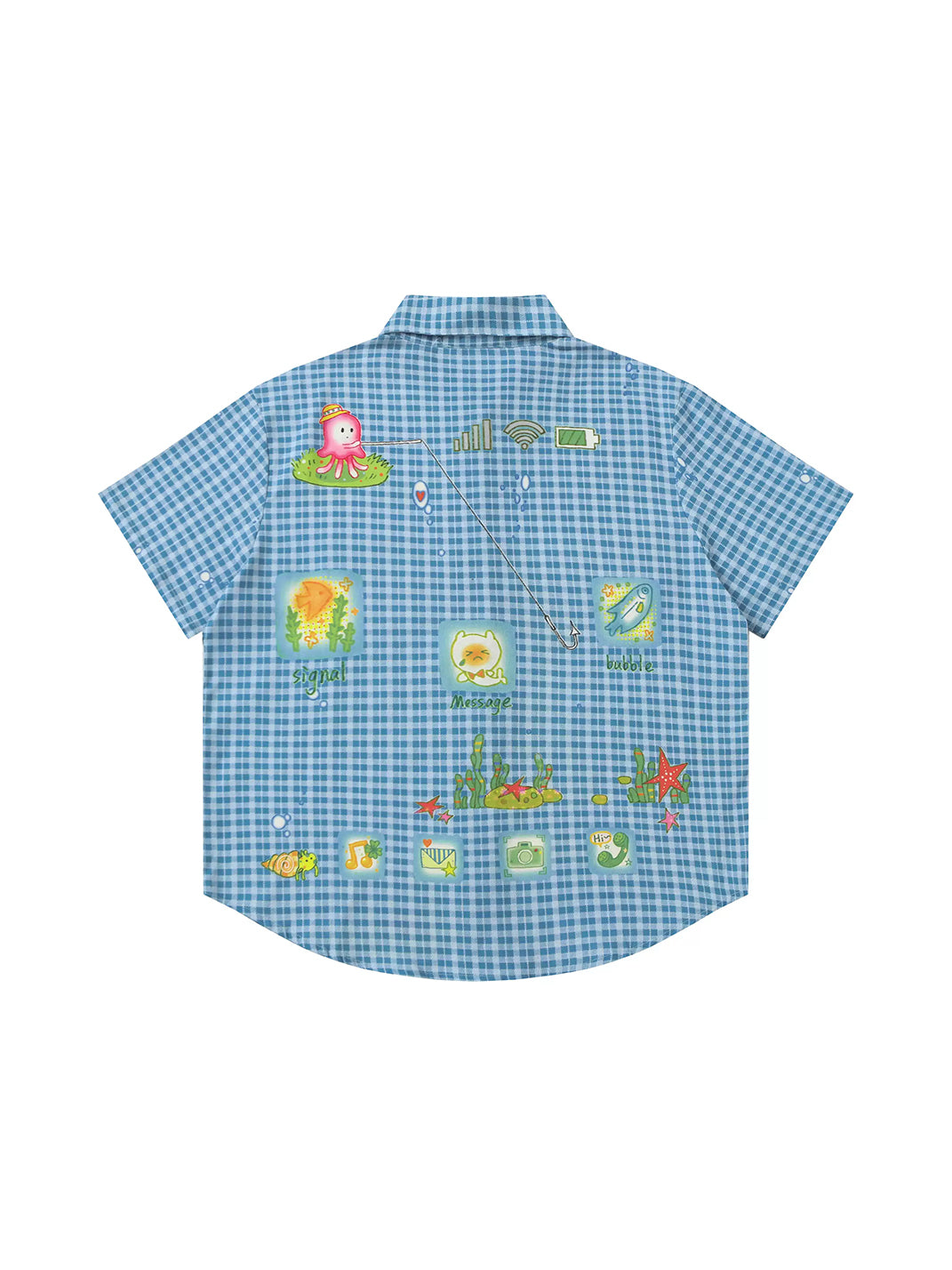 Ocean Doodle Plaid Camp Shirt — view 2