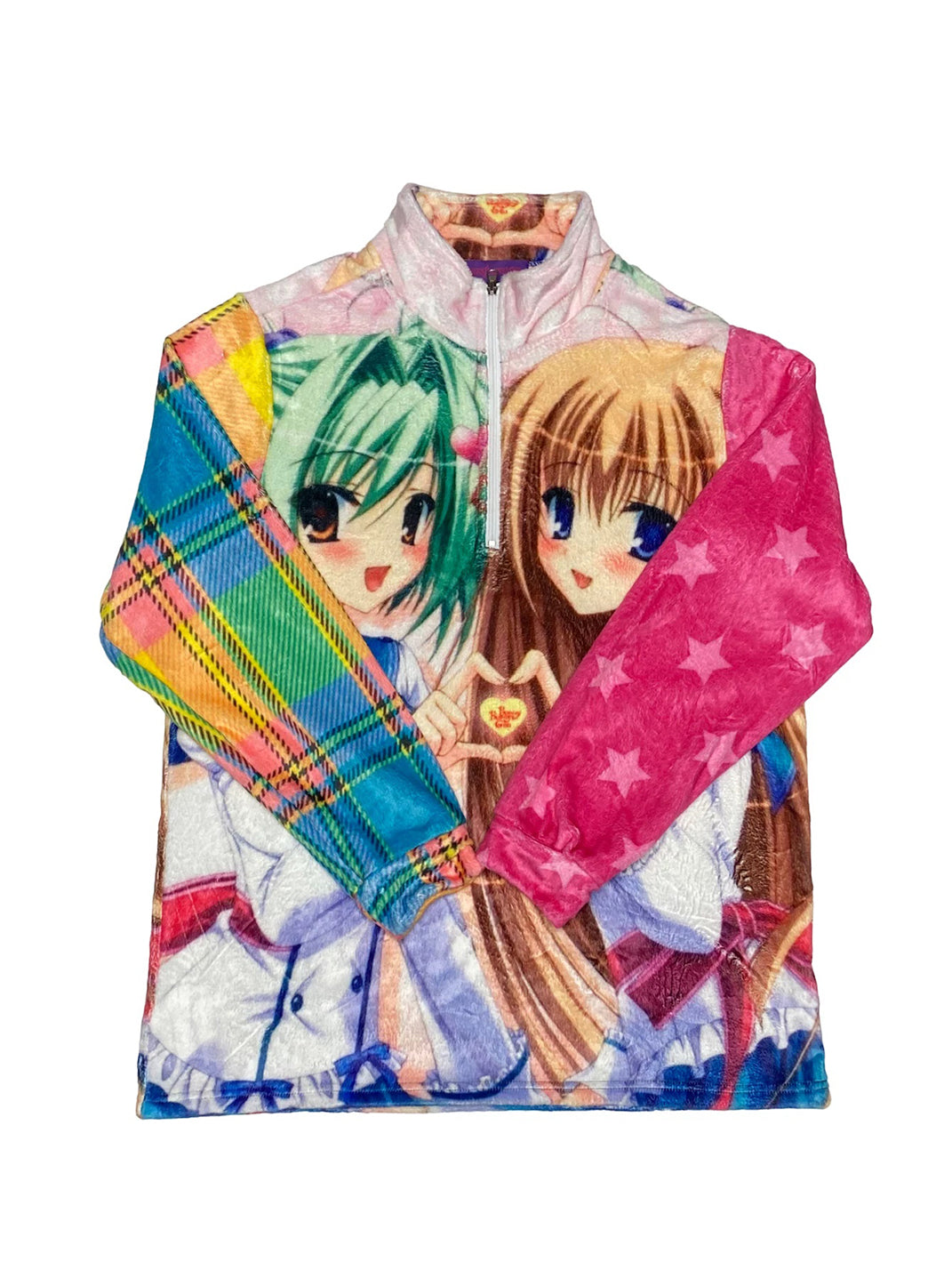 Anime Patchwork Half-Zip Lounge Fleece — view 1