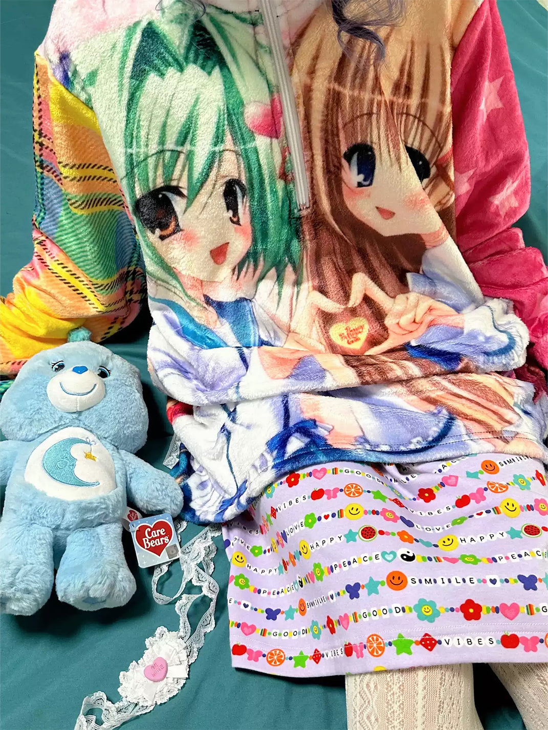Anime Patchwork Half-Zip Lounge Fleece — view 4