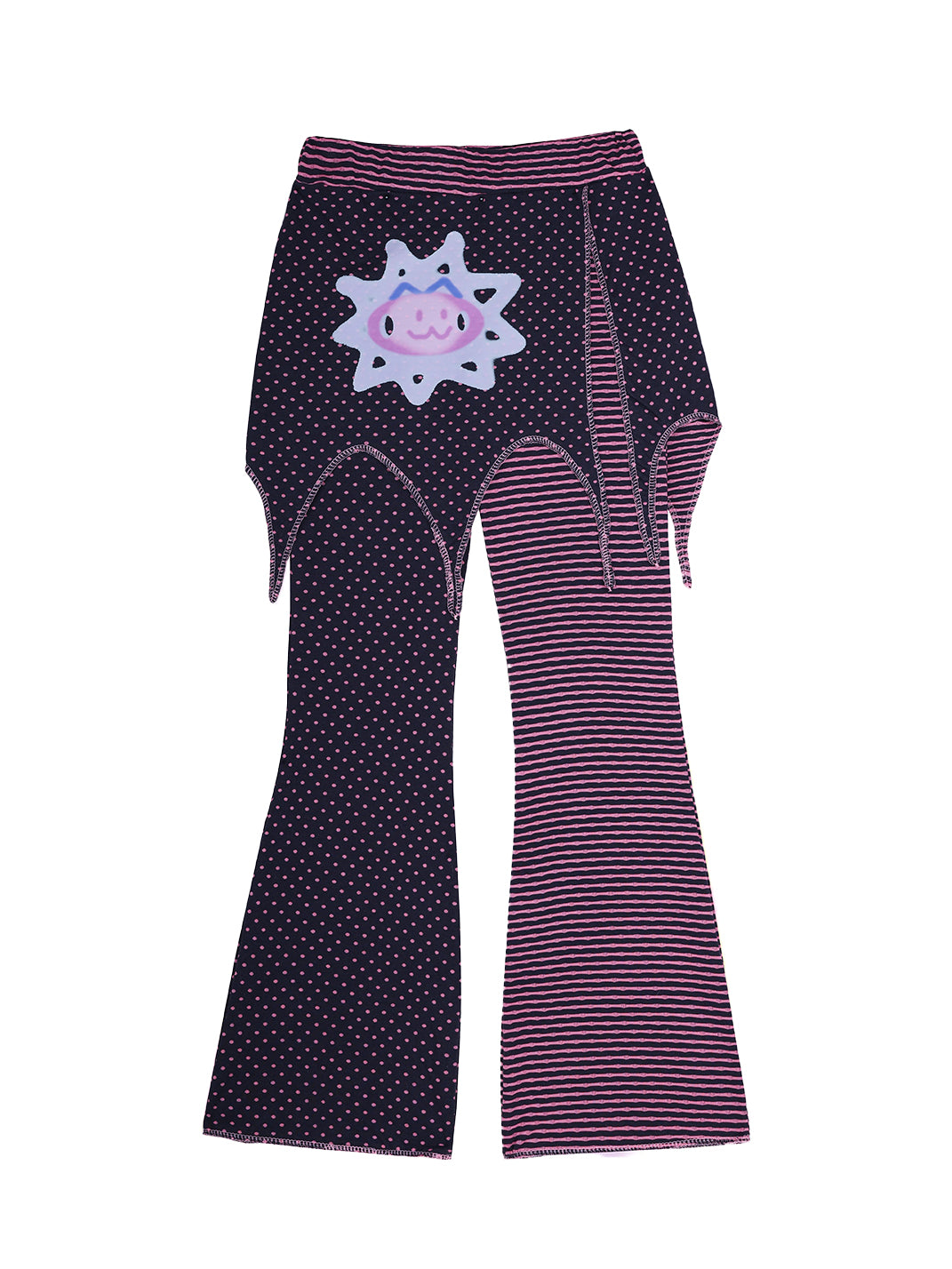Star Panel Spliced Cotton Trousers — view 1