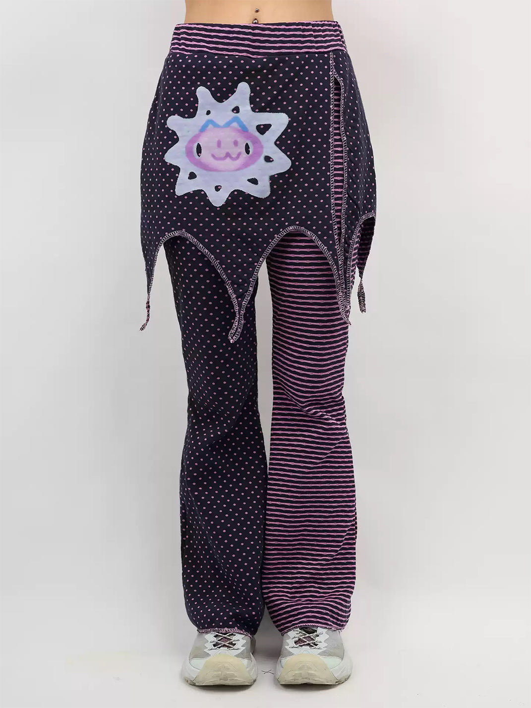 Star Panel Spliced Cotton Trousers — view 2