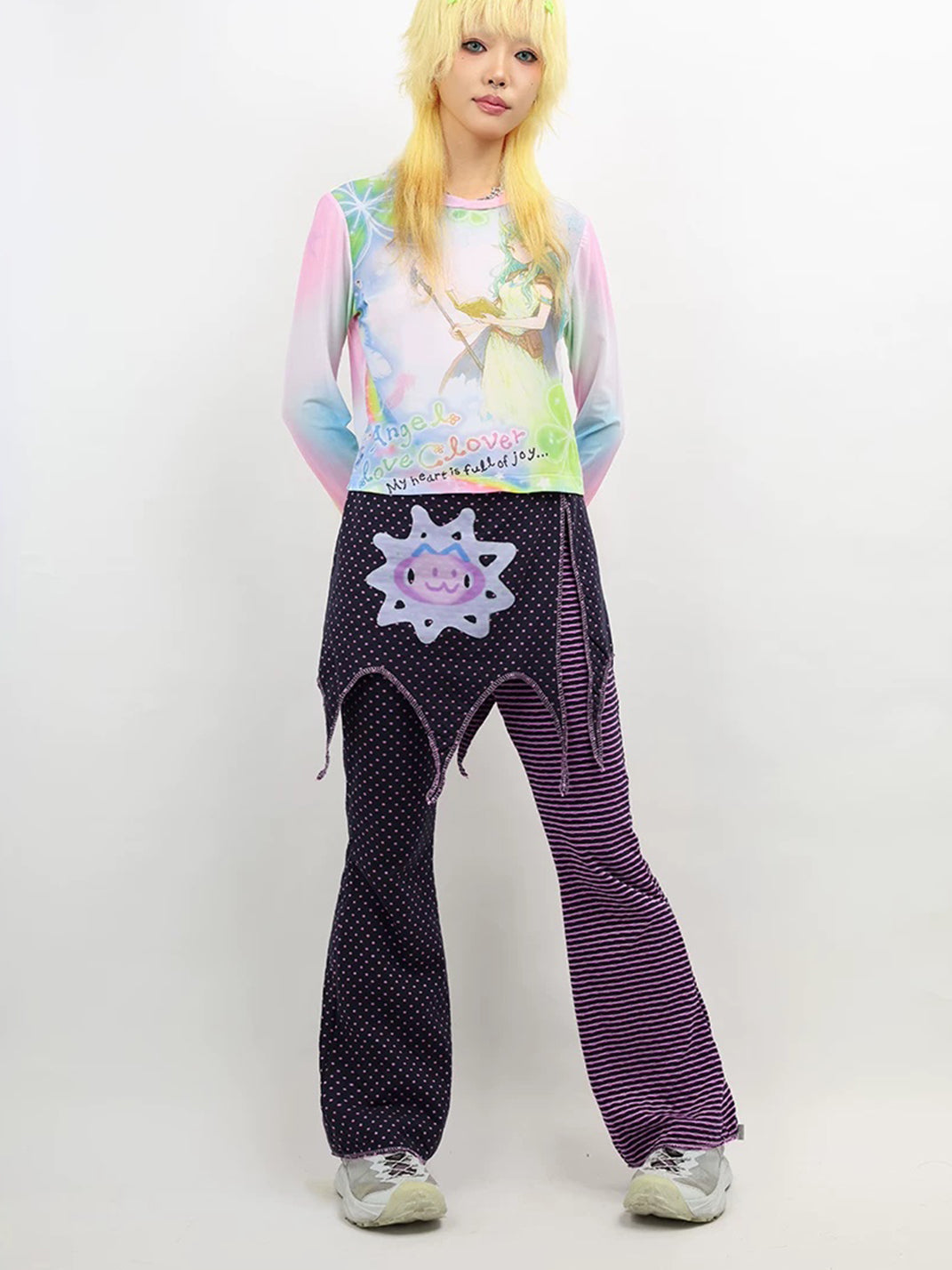 Star Panel Spliced Cotton Trousers — view 5