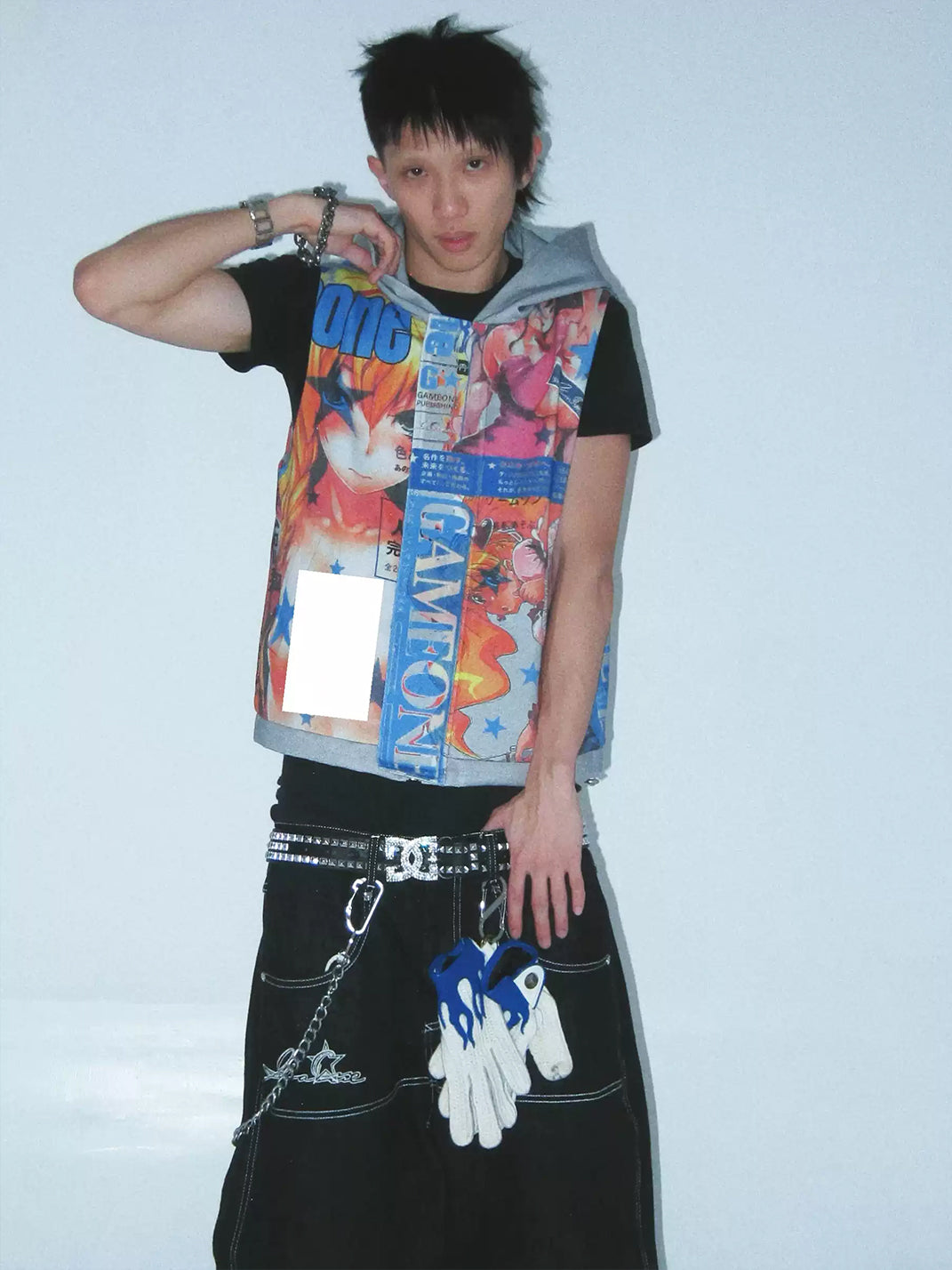 Anime Frame Zip-Neck Hooded Vest — view 4
