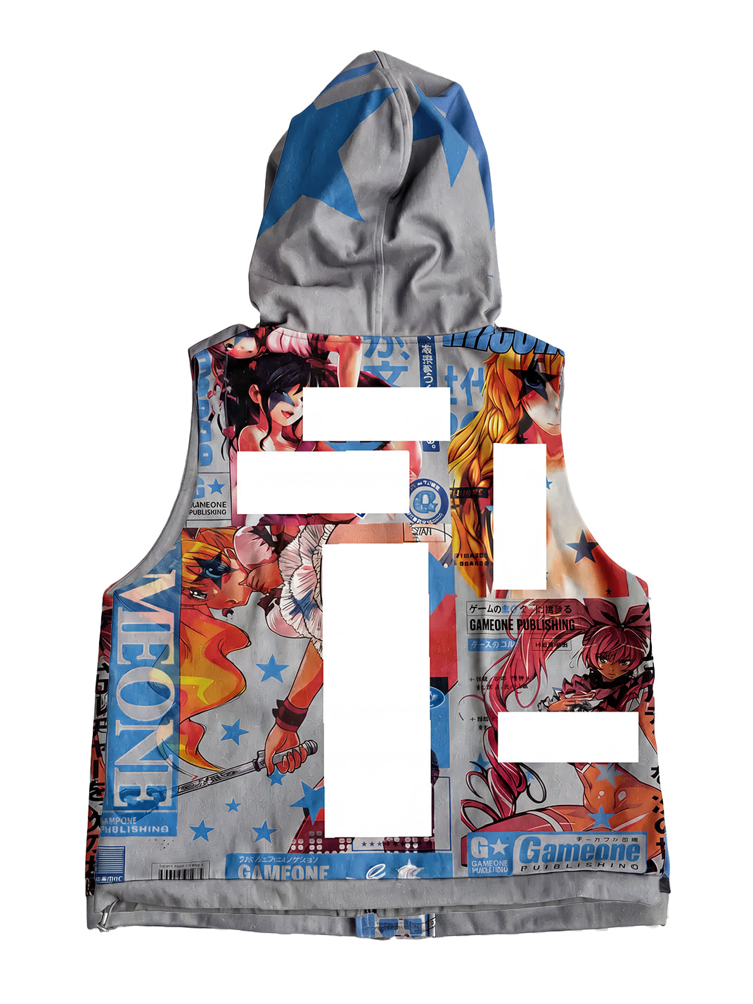 Anime Frame Zip-Neck Hooded Vest — view 6
