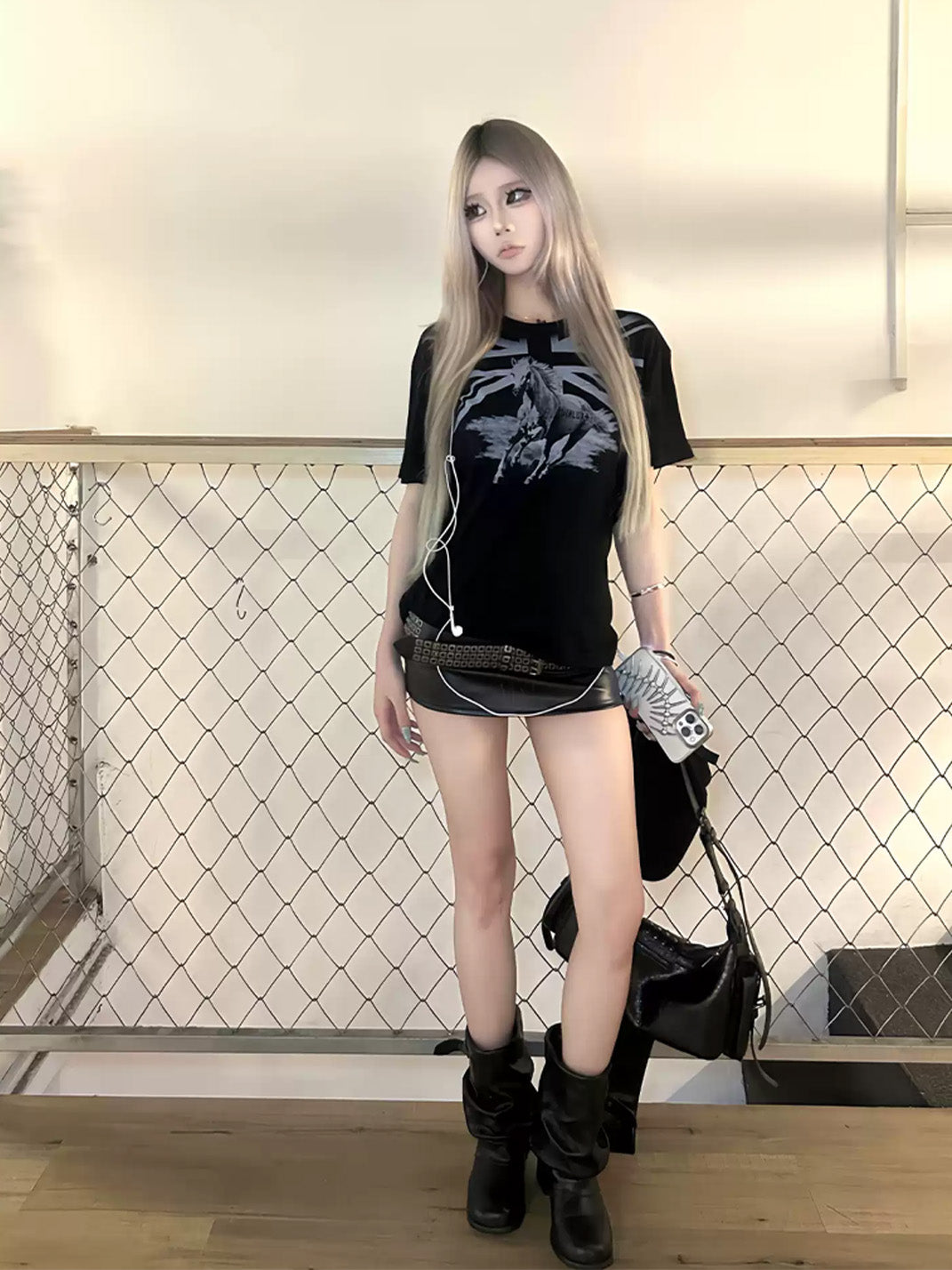 Shadow Flag Fitted Cotton Tee — view 3