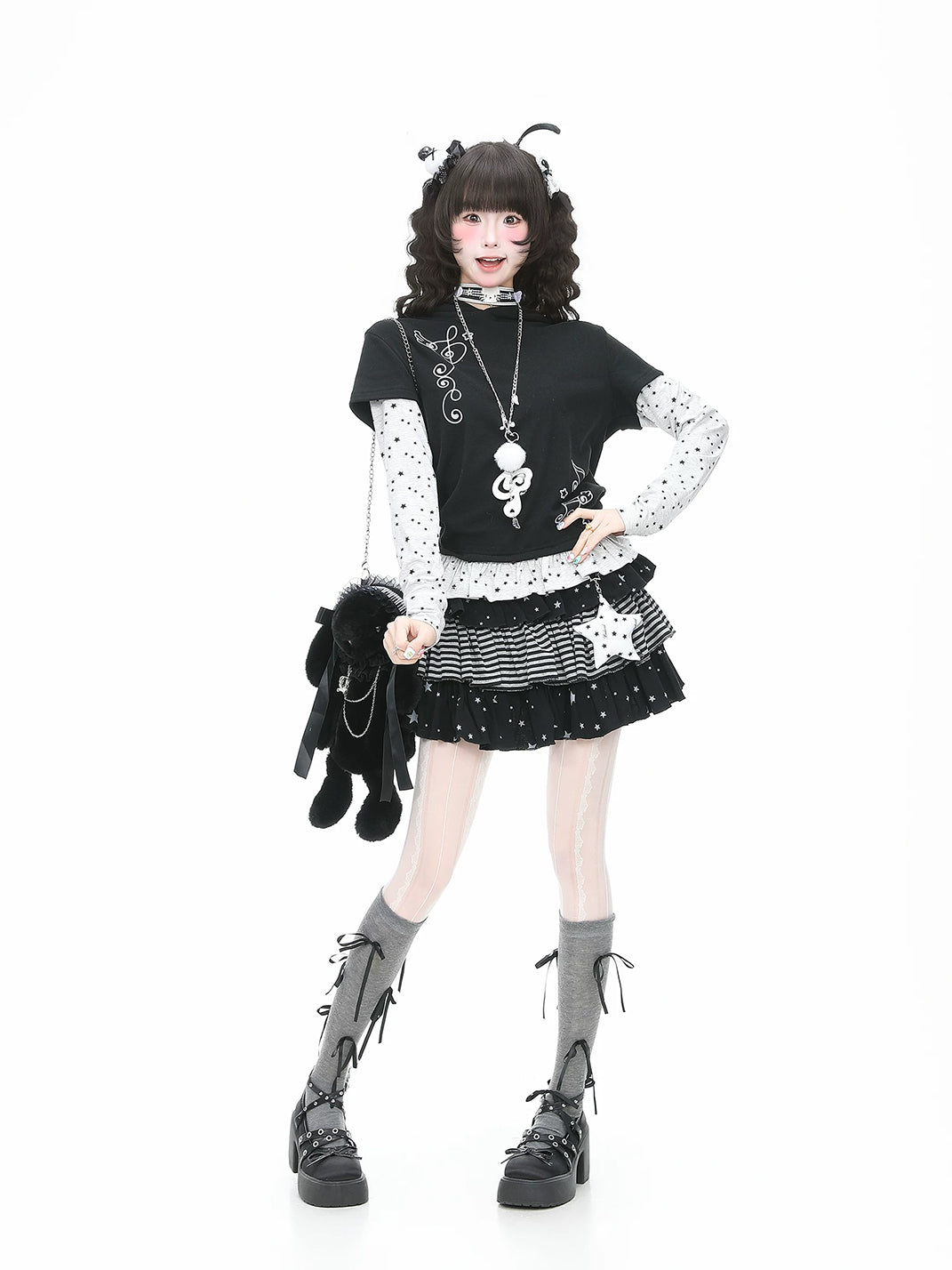 Starstripe Tiered Mini Skirt — view 5