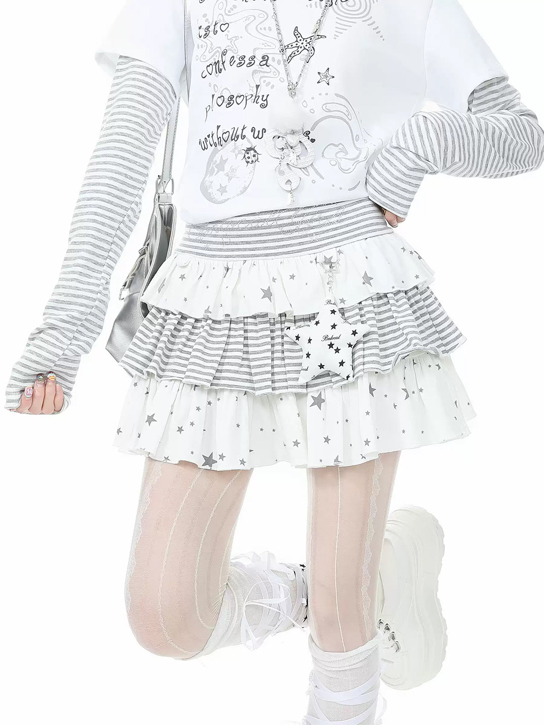 Starstripe Tiered Mini Skirt — view 6
