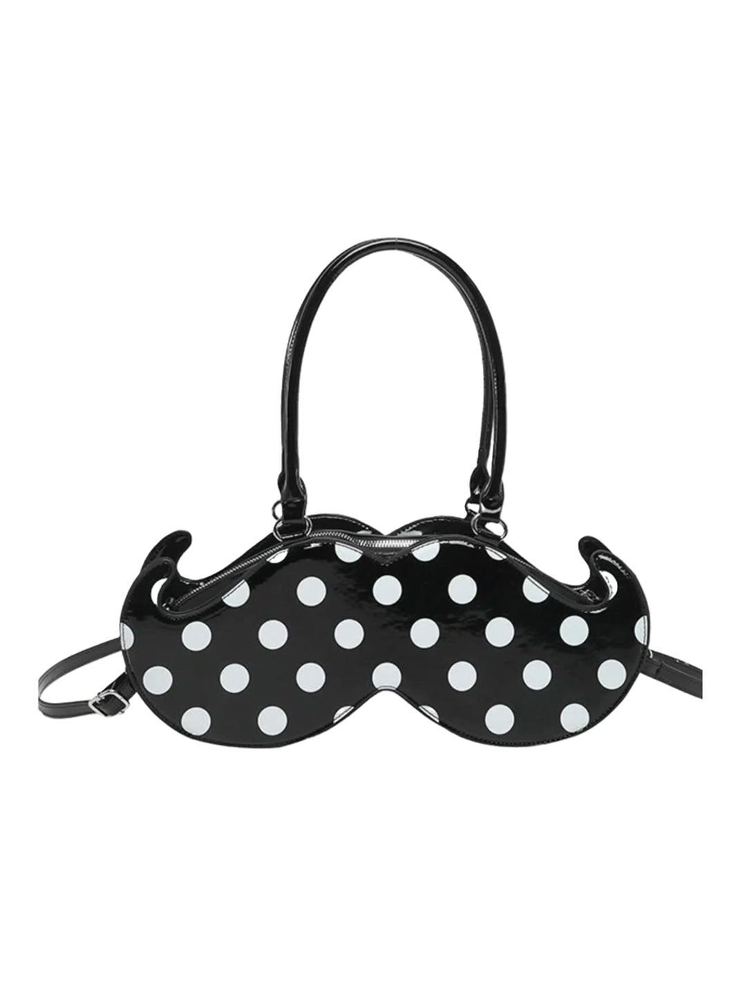 Curved Polka-Dot Convertible Handbag — view 3