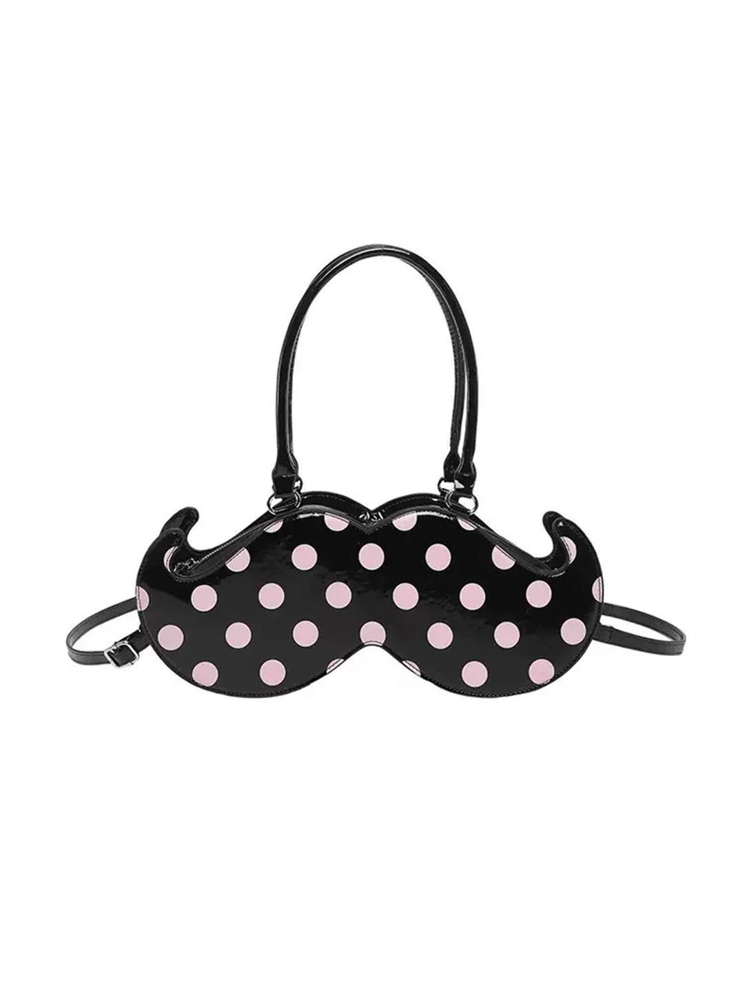 Curved Polka-Dot Convertible Handbag — view 4
