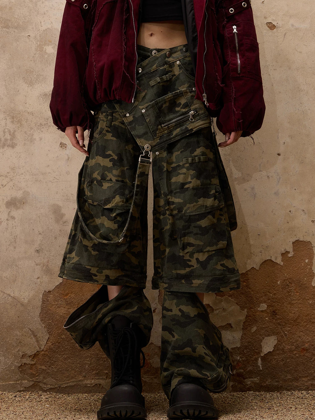 Modular Camouflage Bib Cargo Trousers — view 2