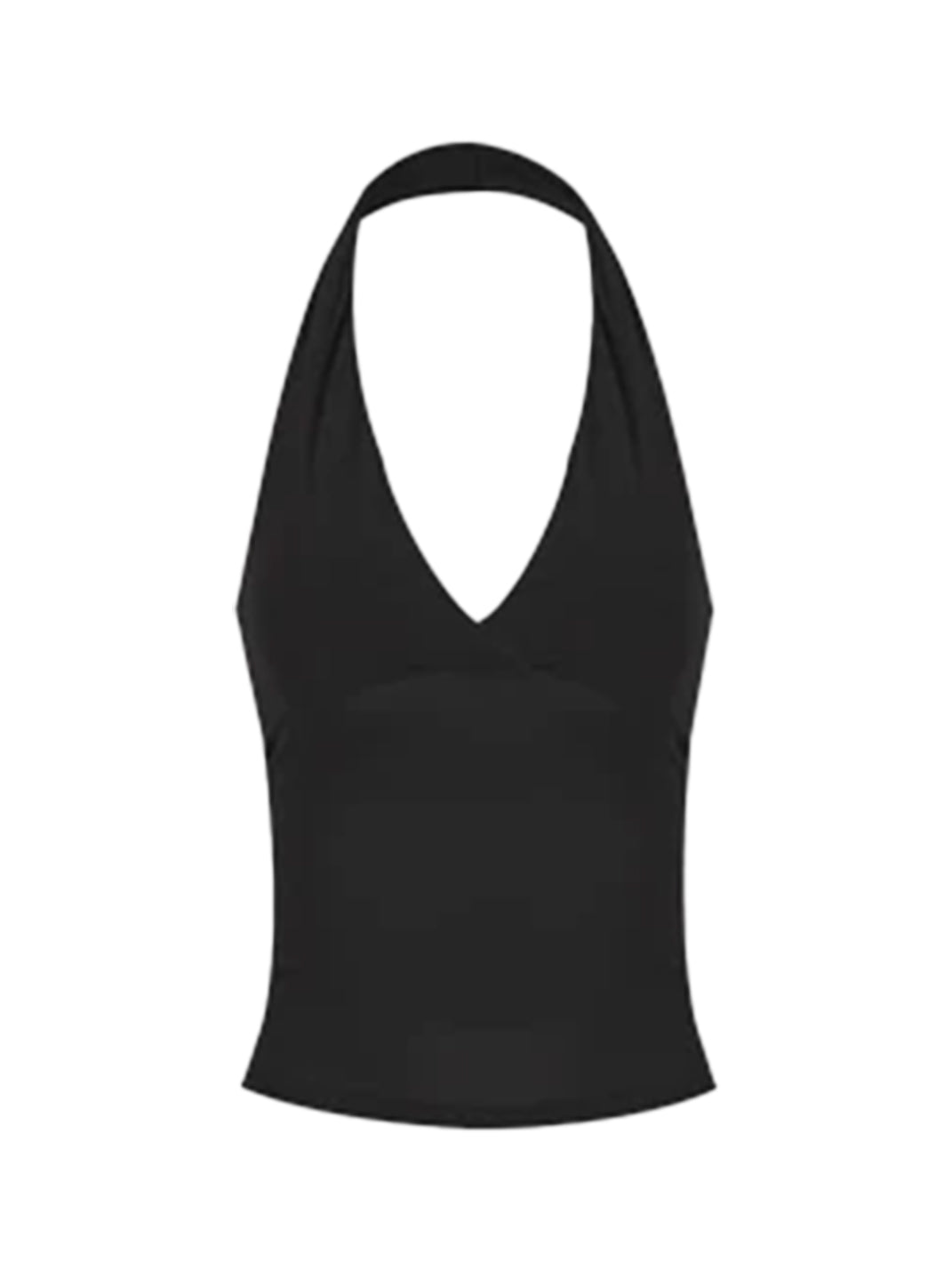 Deep-V Padded Halter Crop Top — view 1