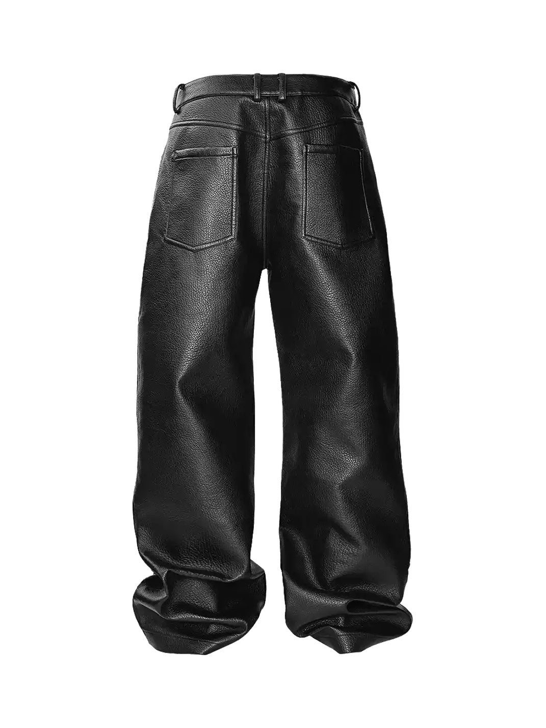 Studded Texture Wide-Leg PU Trousers — view 6