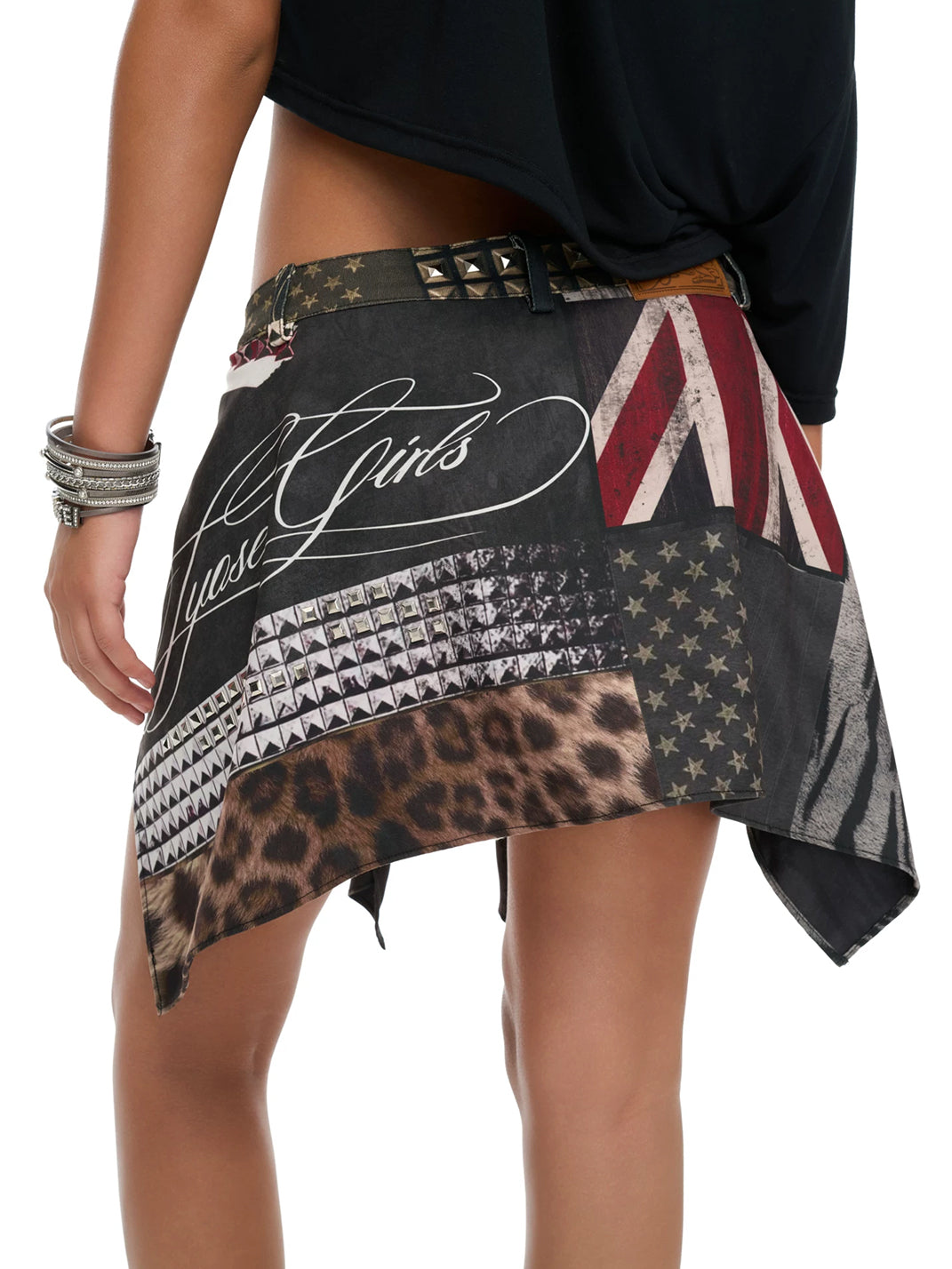 Patchwork Tie-Wrap Micro Shorts — view 4