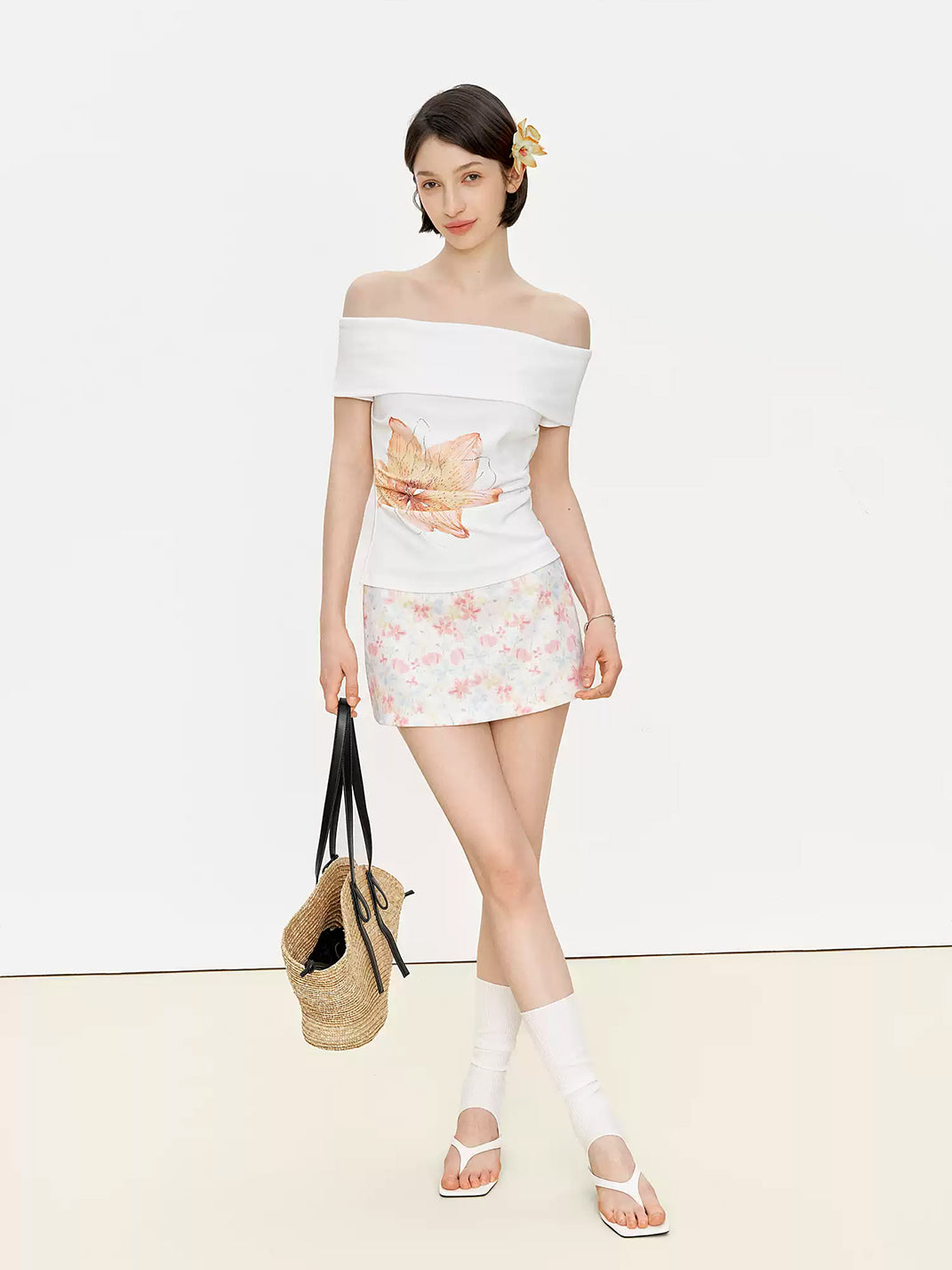 Watercolor Bloom Beaded Mini Skort — view 4