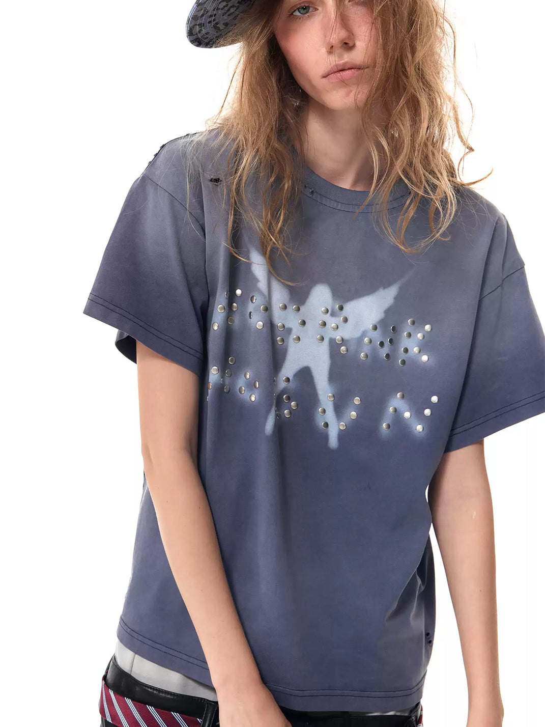 Washed Angel Studded Crop Tee — view 2