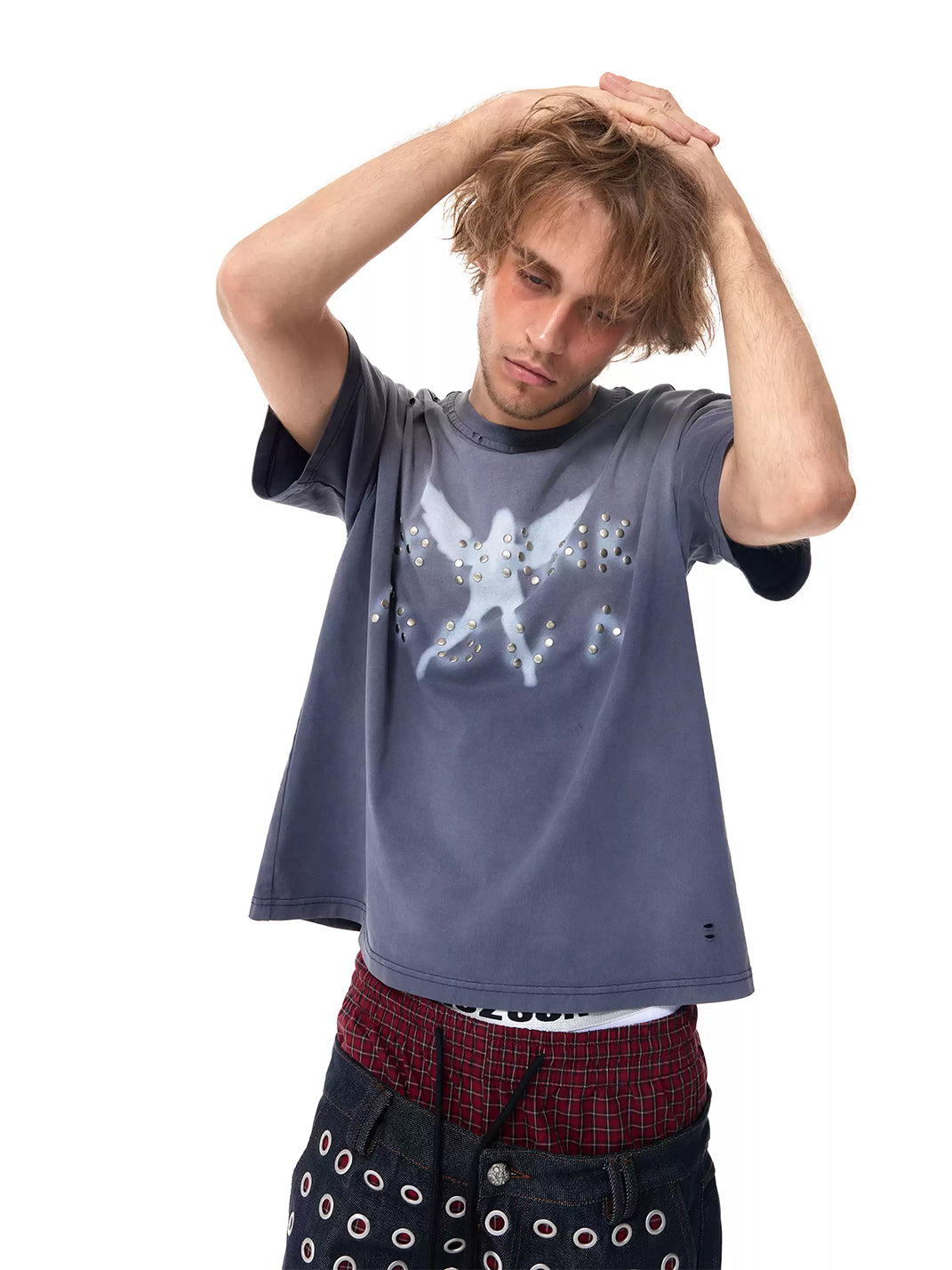 Washed Angel Studded Crop Tee — view 4
