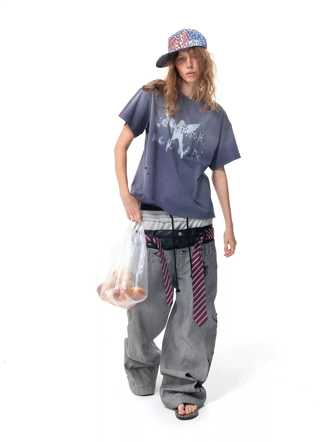 Washed Angel Studded Crop Tee — view 5