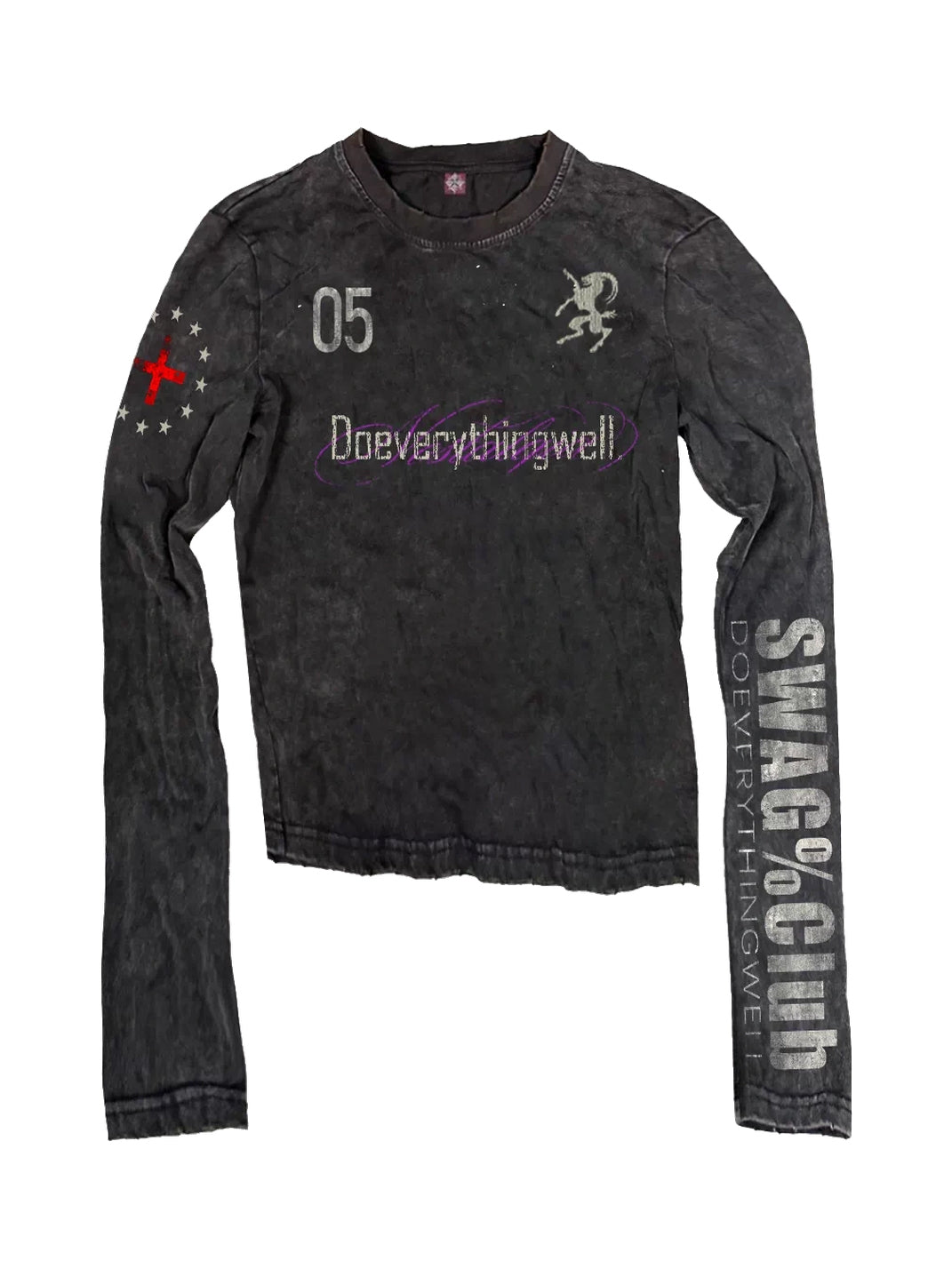 Washed Noir Allover Graphic Long-Sleeve Tee — view 1