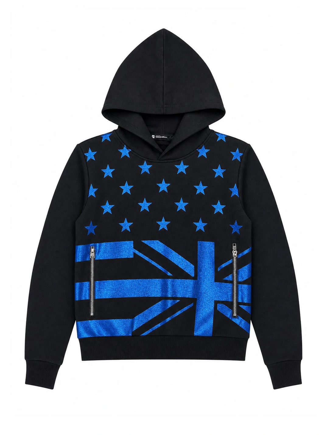 Blue Starlight Flag Pullover Hoodie — view 1