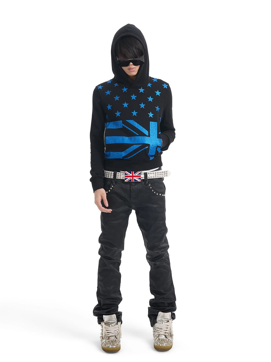 Blue Starlight Flag Pullover Hoodie — view 4