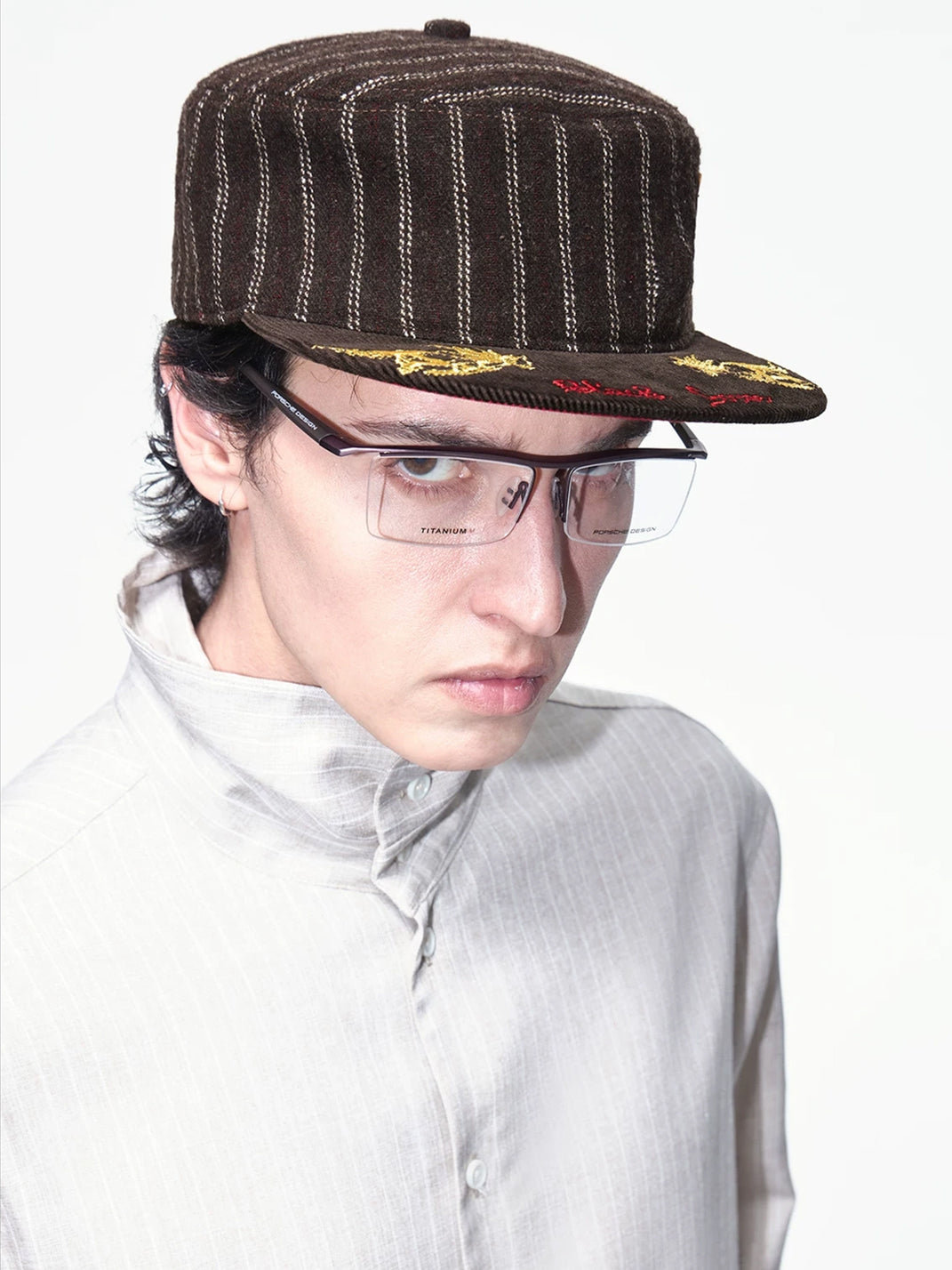 Pinstripe Crest Flat-Brim Cap — view 4