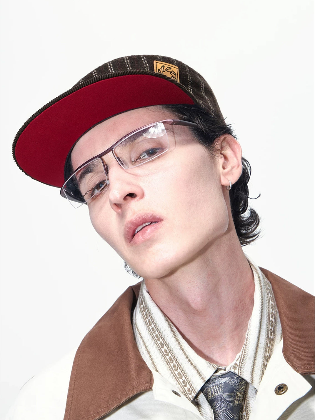 Pinstripe Crest Flat-Brim Cap — view 5