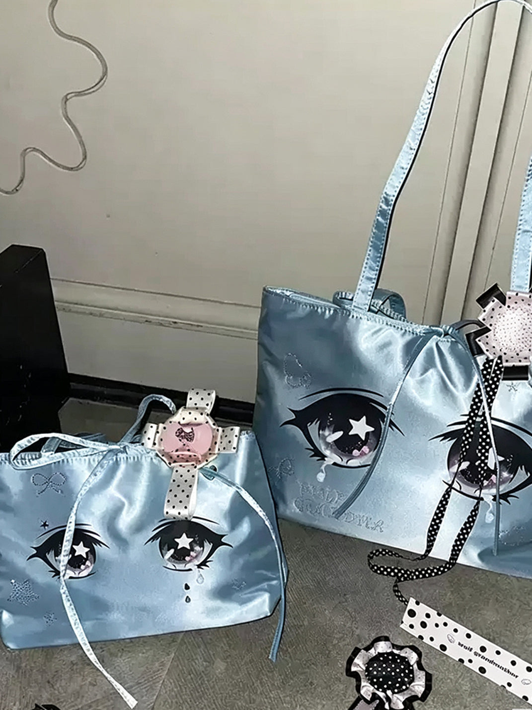 Starry Eyes Embellished Satin Tote — view 2