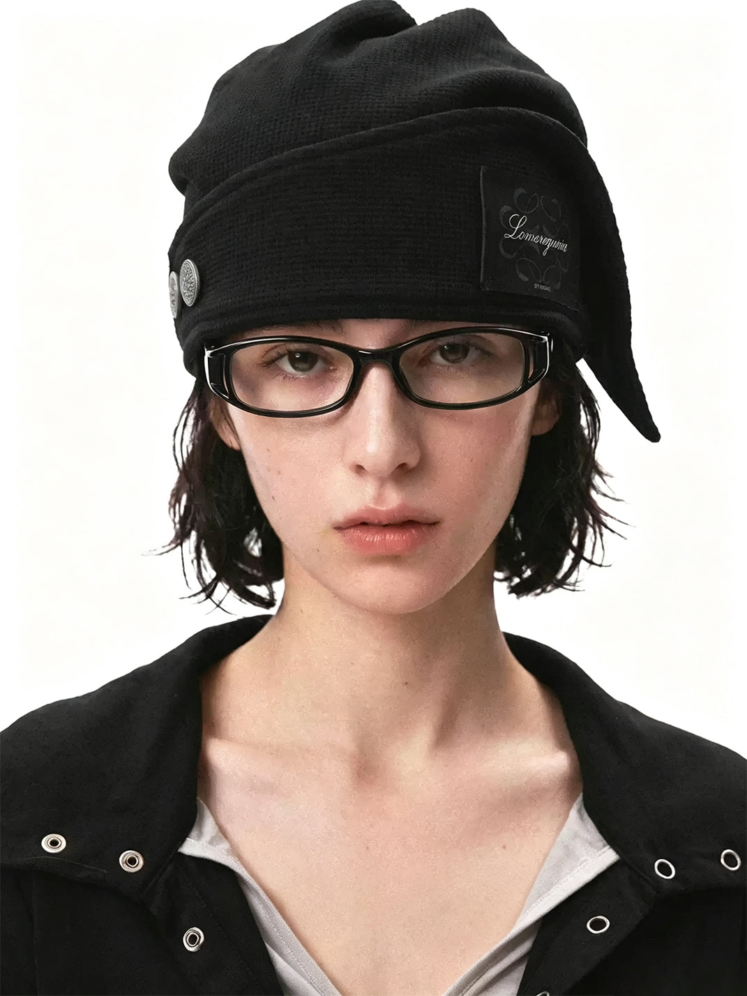 Draped Waffle Knit Button Cap — view 3