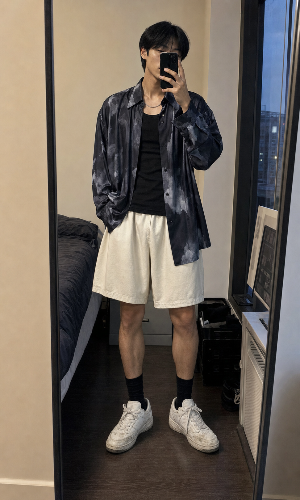Abstract Satin Oversized Shirt UGC showcase 1