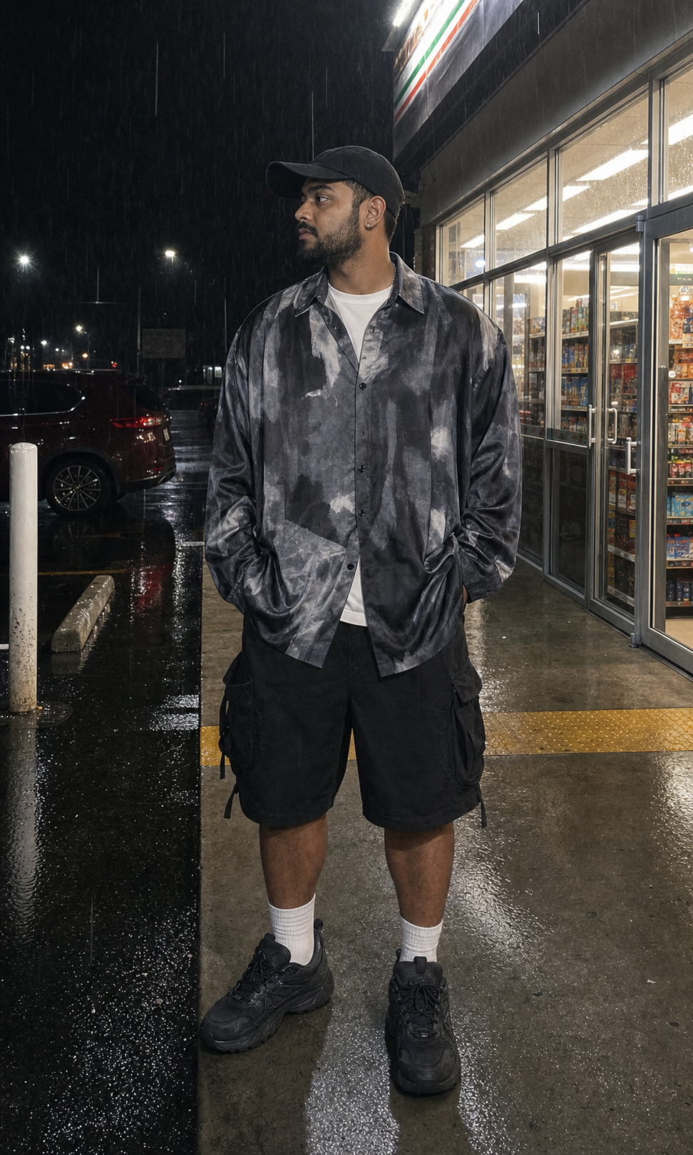 Abstract Satin Oversized Shirt UGC showcase 5