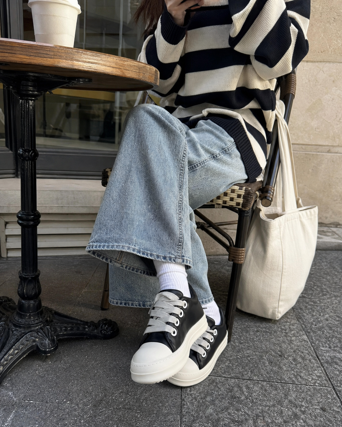 Black Thick Sole Casual Sneakers UGC showcase 2